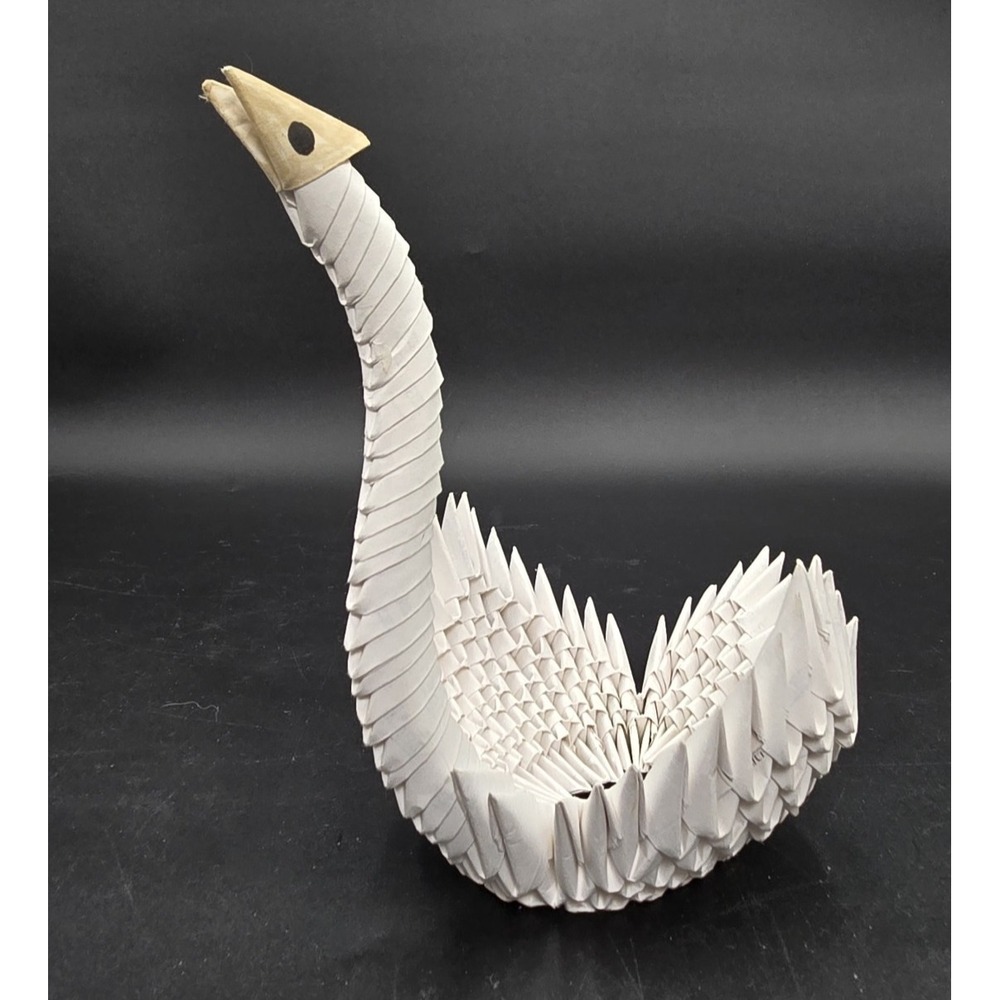 Handcrafted 3D Origami Folded Paper Swan Bird Duck Unique